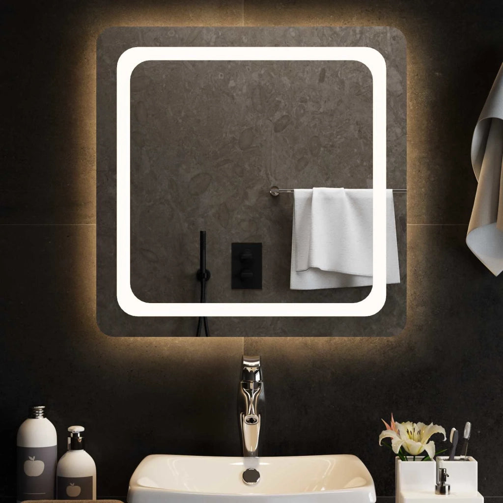 Specchio da bagno LED Trasparente 60 x 60 cm vetro temperato 42045828