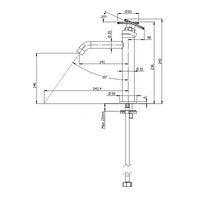 Miscelatore lavabo altezza media senza scarico e senza foro sul corpo - serie Chrono