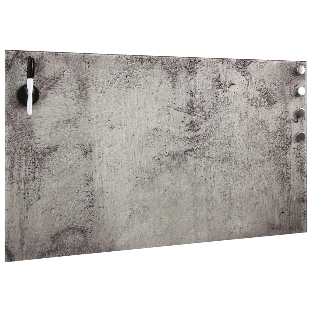 Lavagna magnetica pannello di scrittura scuola casa ufficio vetro da parete 100 x 60 cm grigio 02_0045496