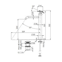 Miscelatore alto lavabo con scarico click-clack e troppo pieno - serie Chrono