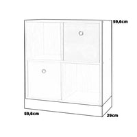 Melphy - mobiletto multiuso con vani a giorno e cassetti - 2 vani + 2 cassetti