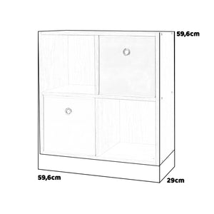 Melphy - mobiletto multiuso con vani a giorno e cassetti - 2 vani + 2 cassetti