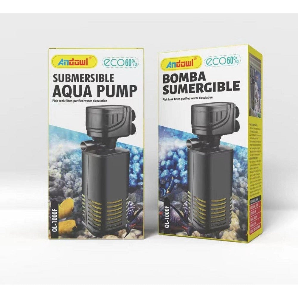 Trade Shop - Pompa Sommergibile Per Acquario Riciclo Acqua Dolce Salata 800l/h 12 W Ql-1000f -