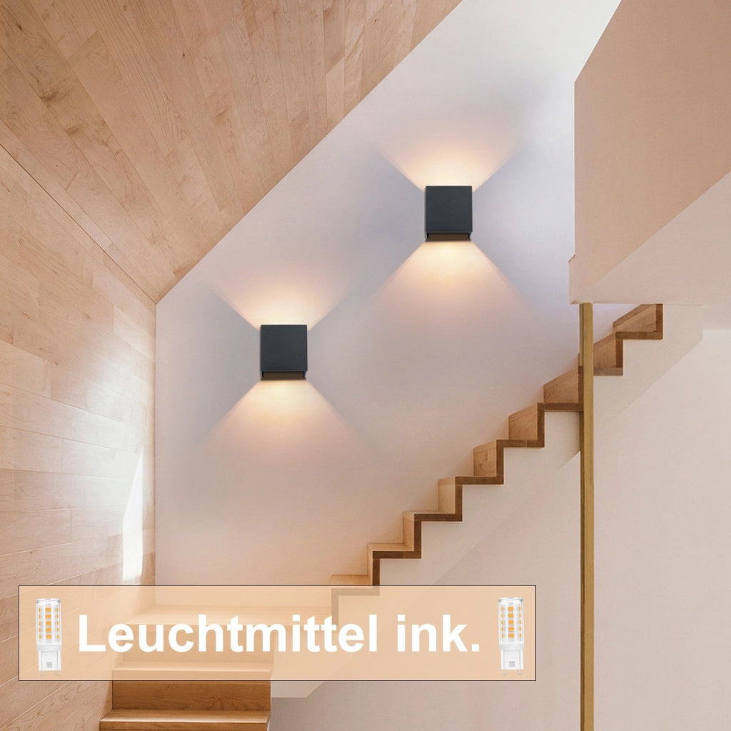 ZMH Applique da parete per esterni impermeabile IP65 con fascio regolabile verso l'alto o verso il basso 3W