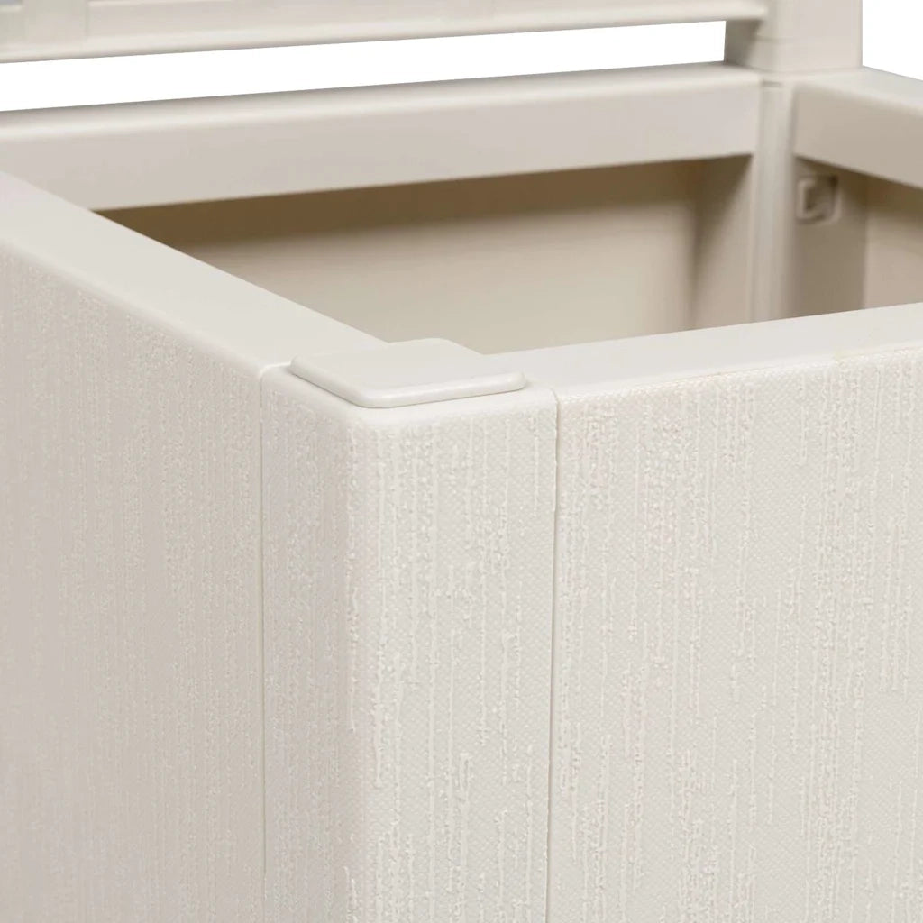Fioriere | Cassetta per fiori | Vaso da Giardino con Trellis Bianco 36 x 36 x 140 cm PP