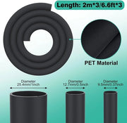 Cavo protettivo per cani e gatti, 9,5 mm, 12,7 mm, 25,4 mm, gestione cavi, cavo gestionale, protegge i cavi dai morsi di animali domestici, mantello elastico intrecciato per la gestione dei cavi, nero