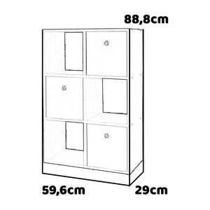 Melphy - mobiletto multiuso con 3 vani a giorno e 3 cassetti