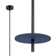 Lampada a sospensione TESSIO nera con disco feltro blu G9