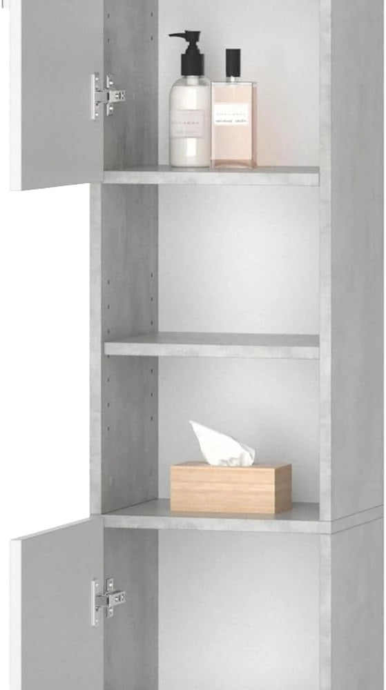 Mobile bagno alto Luis, Calcestruzzo, 32 x 190 cm, combinabile con la serie Luis per riporre oggetti in bagno