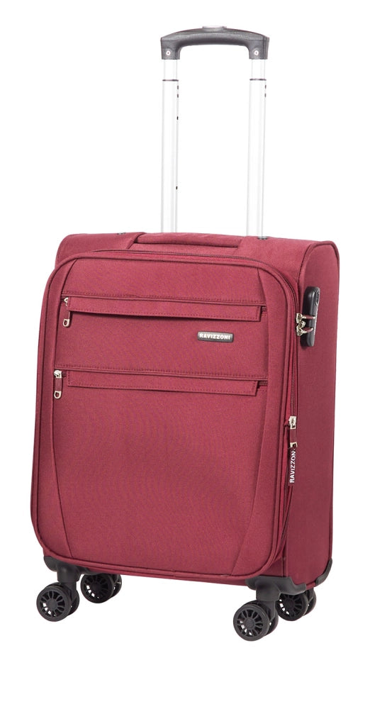 Trolley Valigia Bagaglio a Mano Espandibile in Poliestere con Combinazione Ravizzoni Galaxy Bordeaux