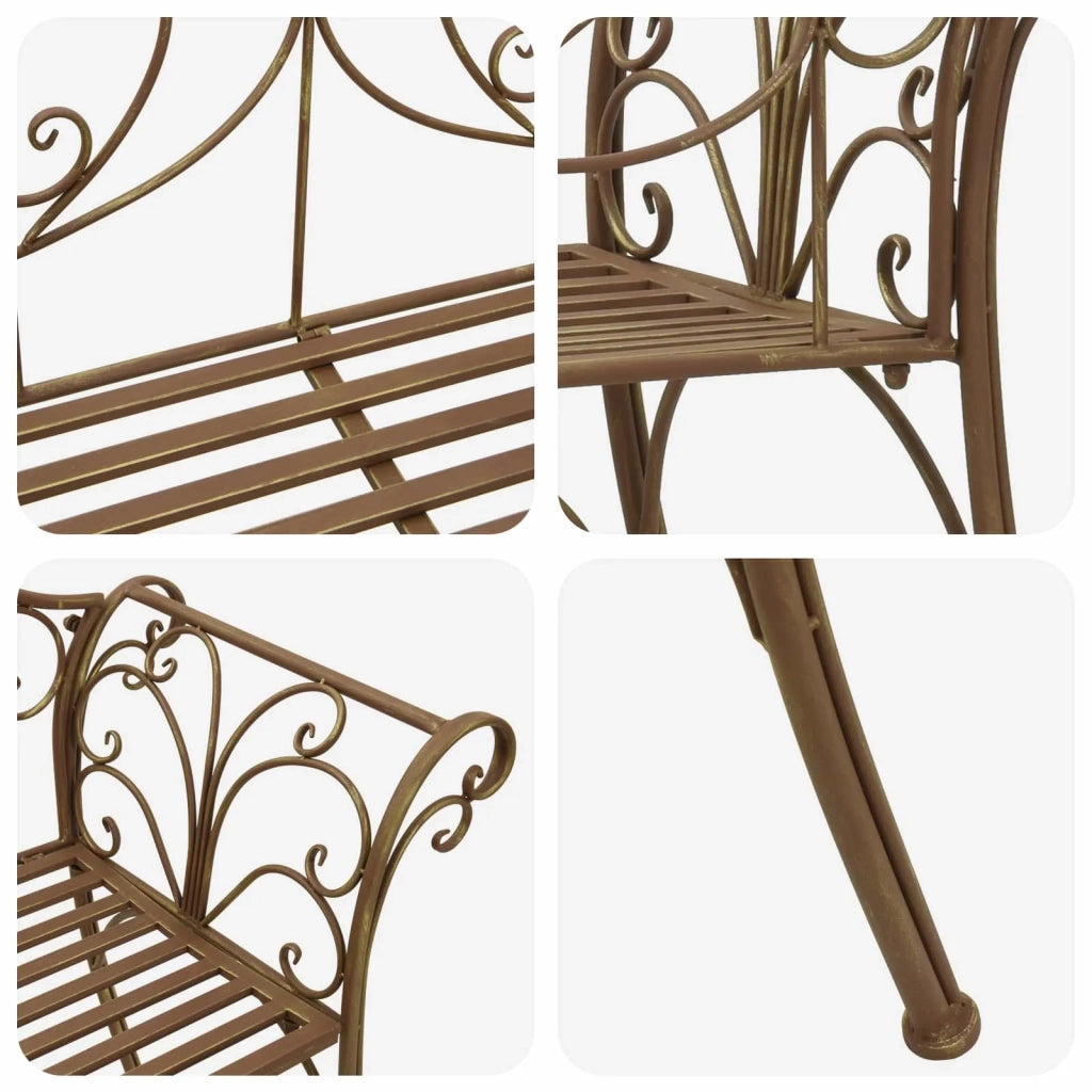 Panchina da giardino 2-Numero di posti 130 x 47 x 90 cm Acciaio 42029543