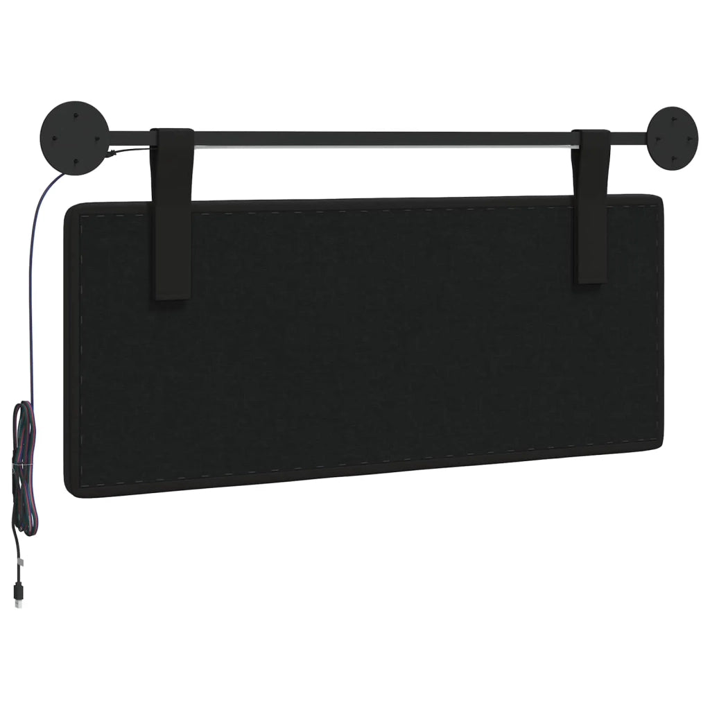 Testiera sospesa Con luce LED Nero Similpelle