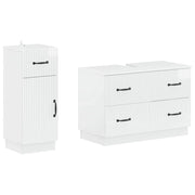 Set di Armadi da Bagno da 2 Pezzi HOORN Bianco Lucido 3417715