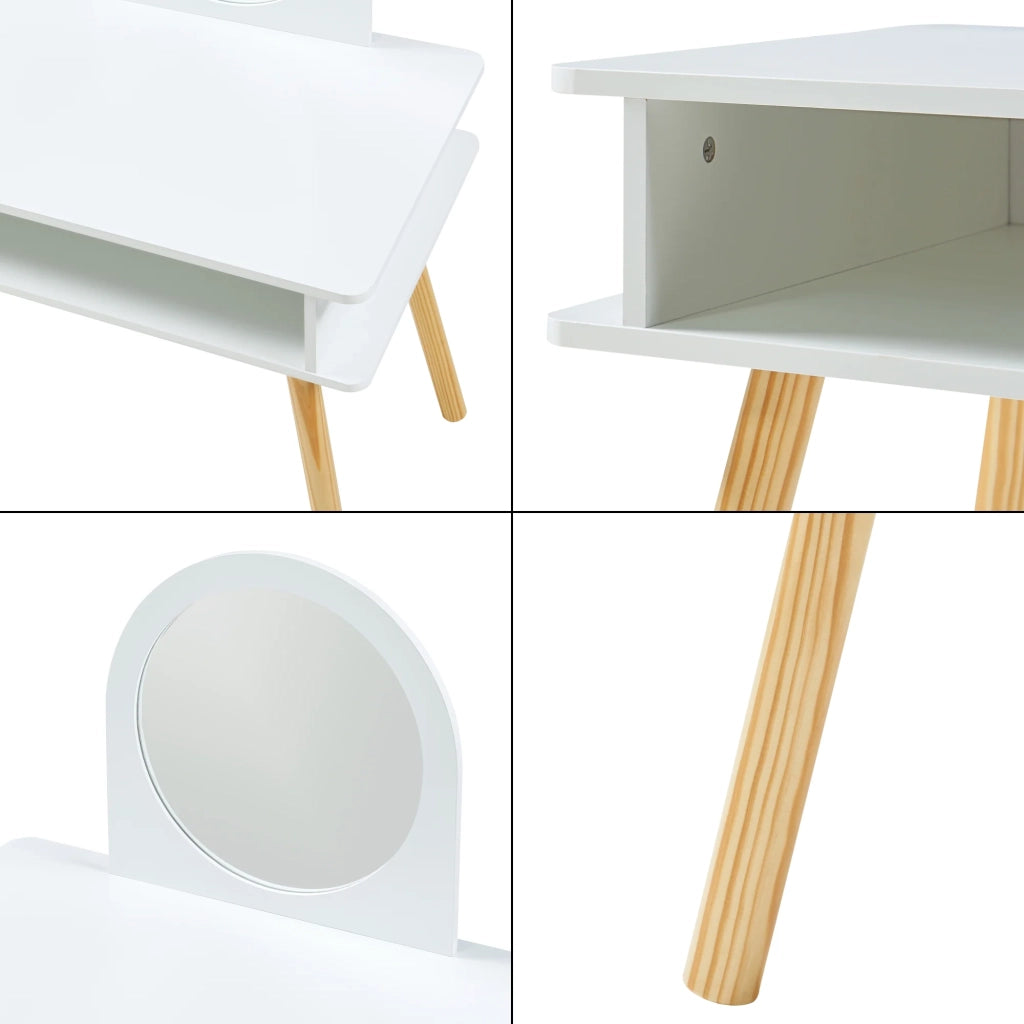 Toeletta per bambini con sgabello 91,5 x 62 x 43,5 cm bianco 03_0011042