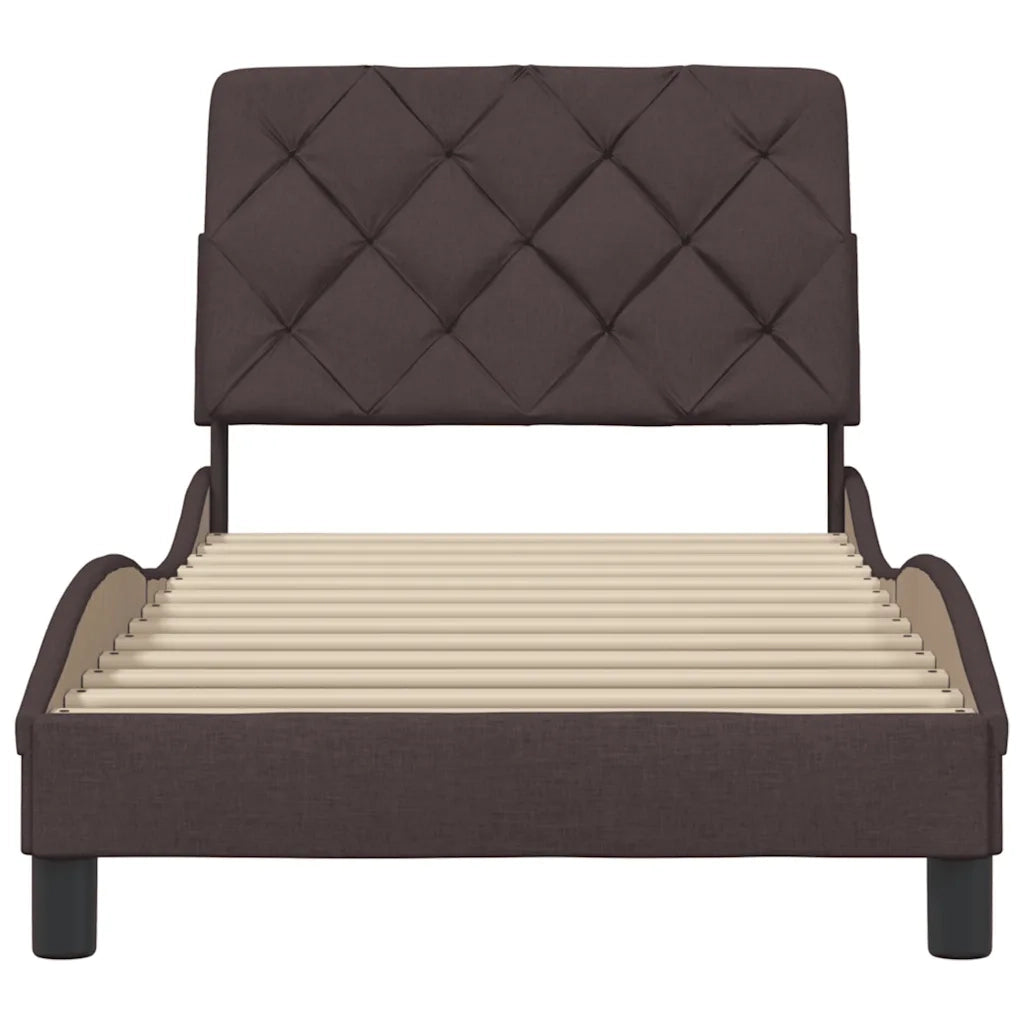 Giroletto senza Materasso Marrone Scuro 90x190 cm Tessuto 3310569