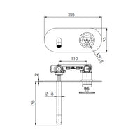 Miscelatore a incasso per lavabo bocca 17 cm - serie Chrono