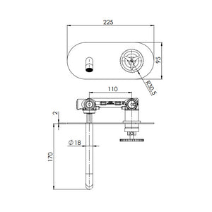 Miscelatore a incasso per lavabo bocca 17 cm - serie Chrono