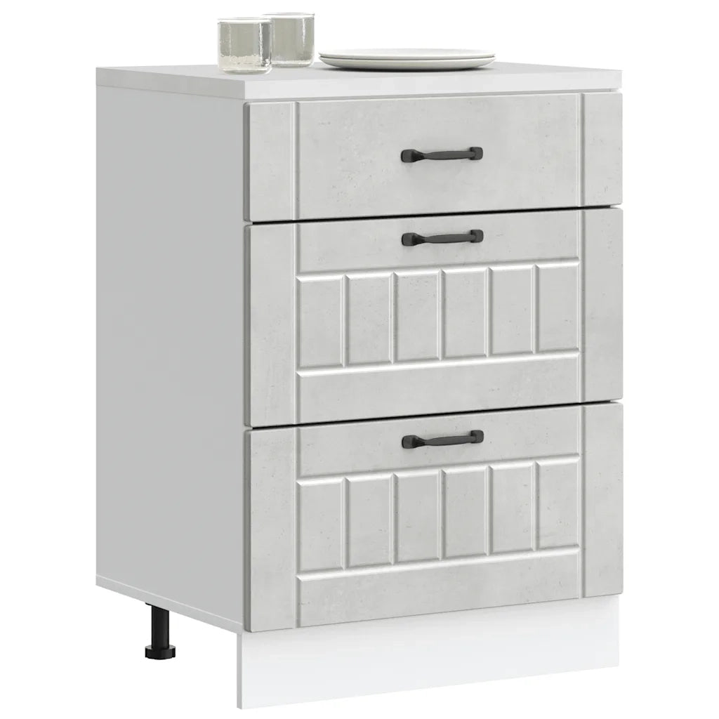Base da Cucina Lucca Grigio Cemento in Legno Multistrato 854273