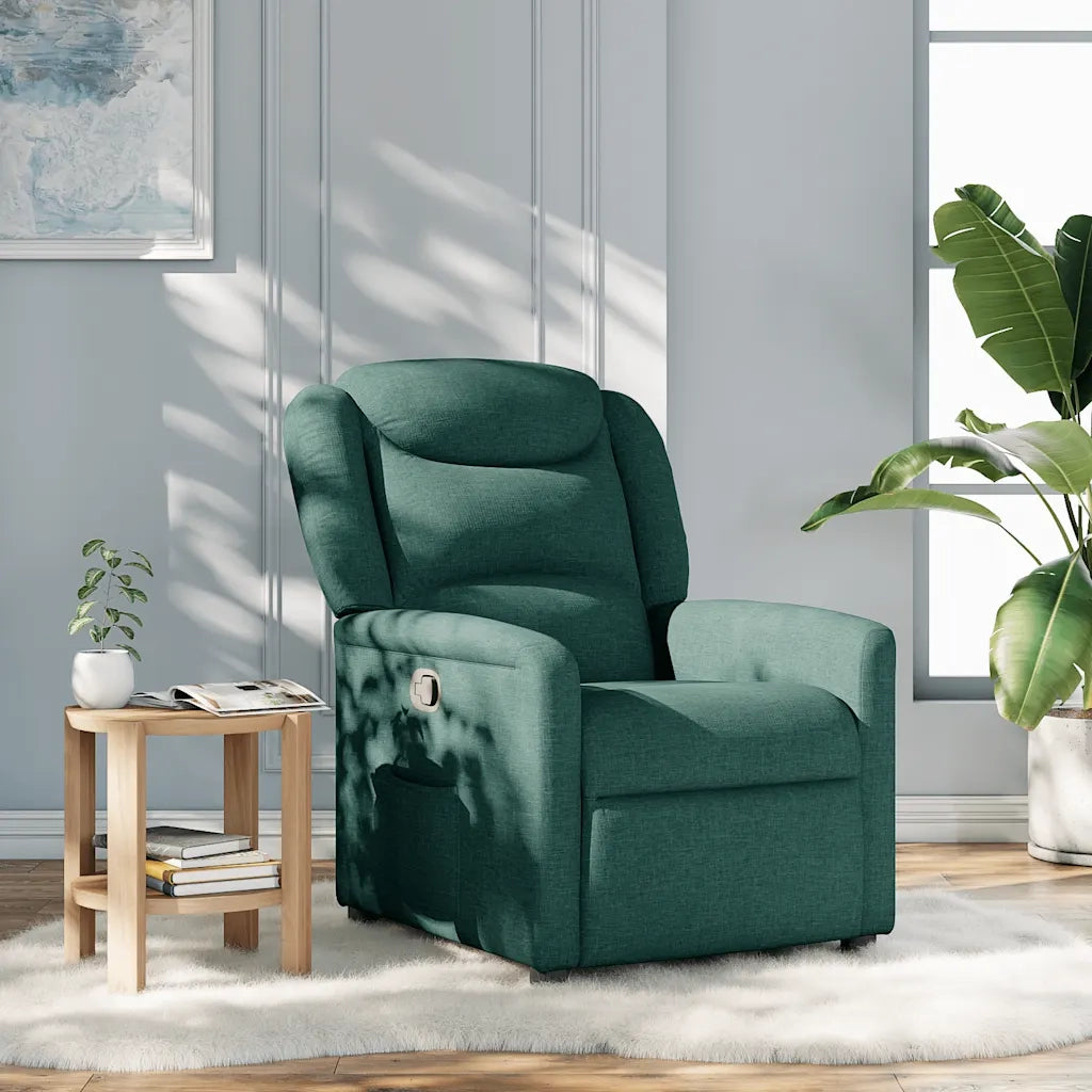 Divano Sedia-Poltrona Reclinabile in Tessuto Verde Scuro 403783