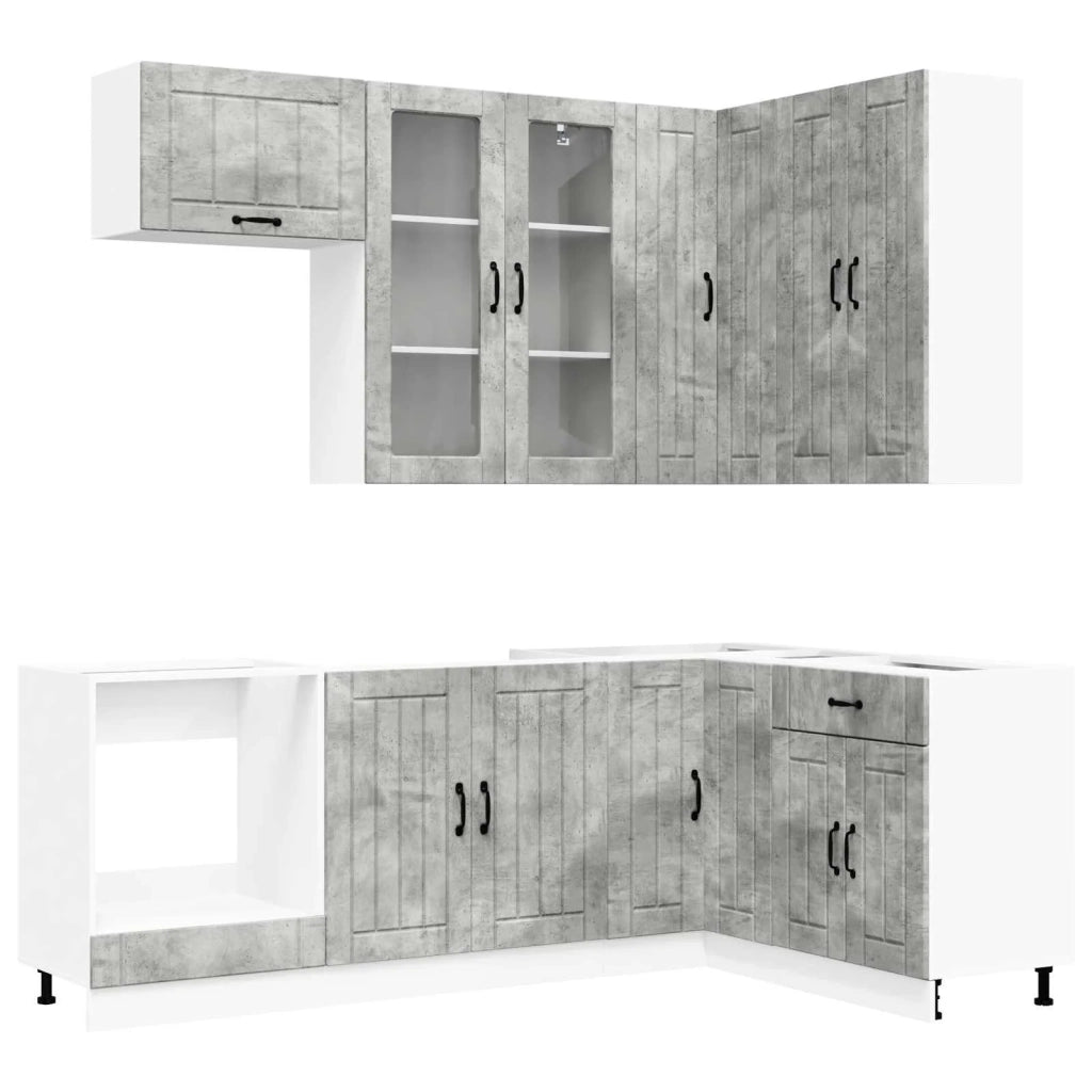 Unità Cucina LUCCA 8 pcs Grigio Cemento Legno ingegnerizzato 3438480