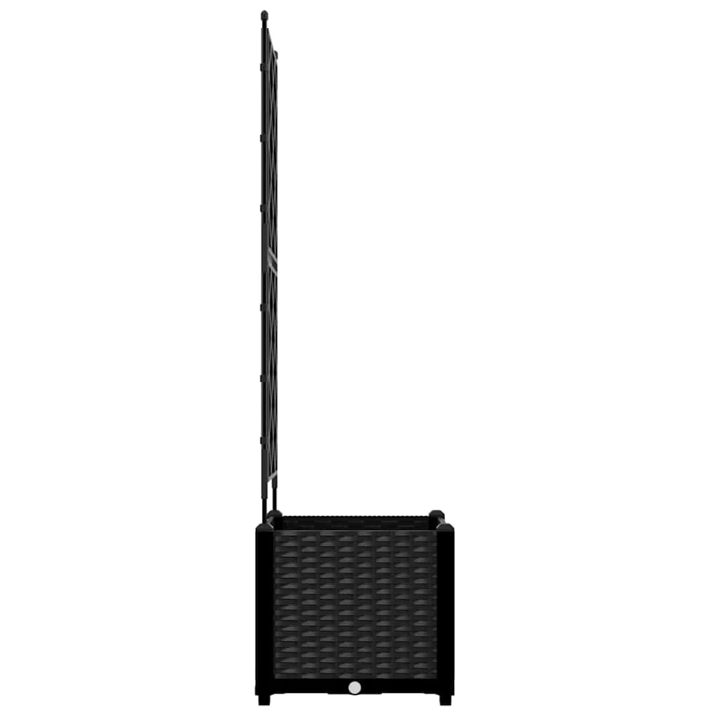 Fioriera da giardino moderna 40 x 40 x 143 cm resistente stile contemporaneo acciaio nero 02_0058534