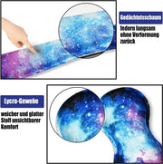 Supporto al polso con schiuma di ricambio da 4 pezzi blu "Galassia" per tastiera e mouse da computer e laptop per uso domestico e ufficio