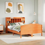 Letto Libreria senza Materasso Marrone Cera 140x190 cm in Pino 3323151