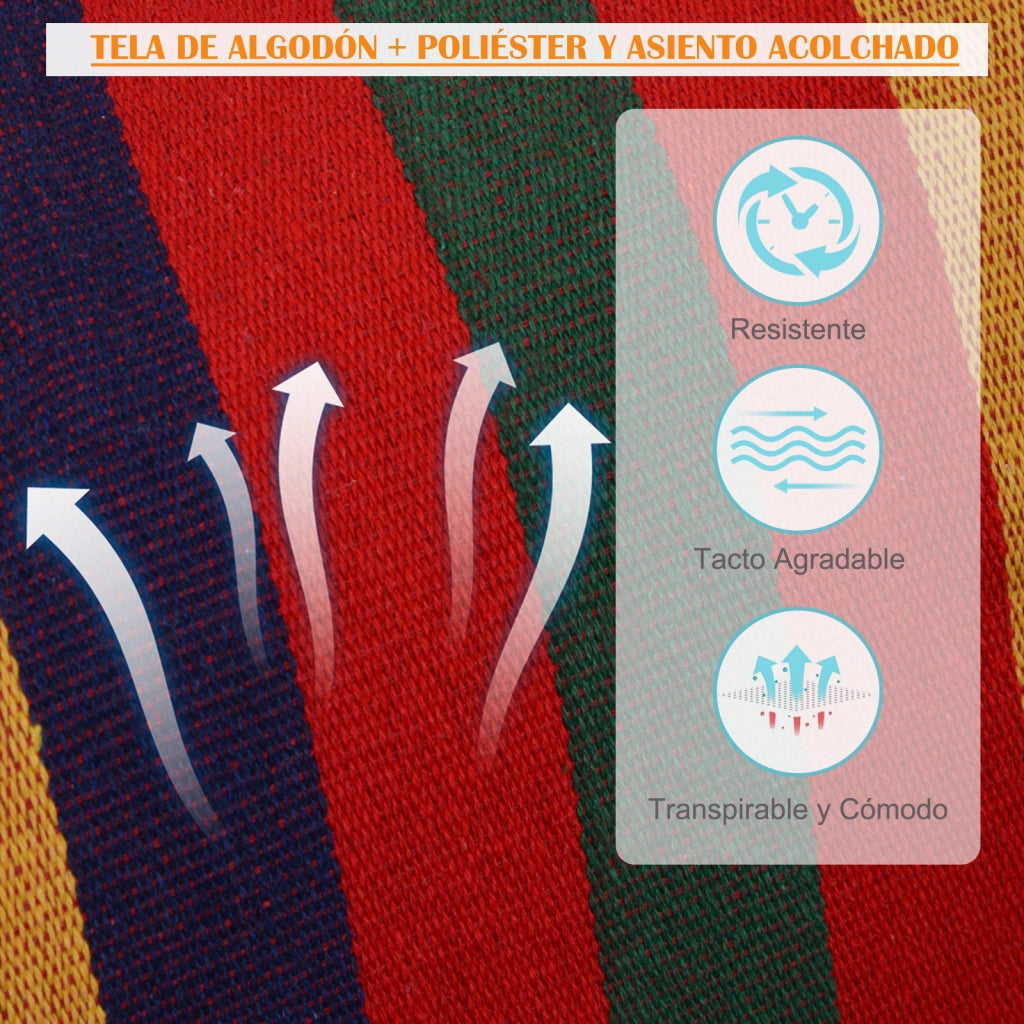 Sedia a dondolo sospesa ¨C zephmum ¨C Multicolor, tessuto di cotone e poliestere, 100x60x100 cm