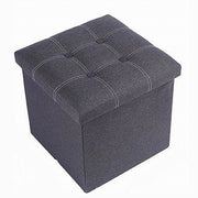 Trade Shop - Pouff Puff Pouf Contenitore Imbottito Portaoggetti Seduta Grigio 38x38x35cm 79424 -