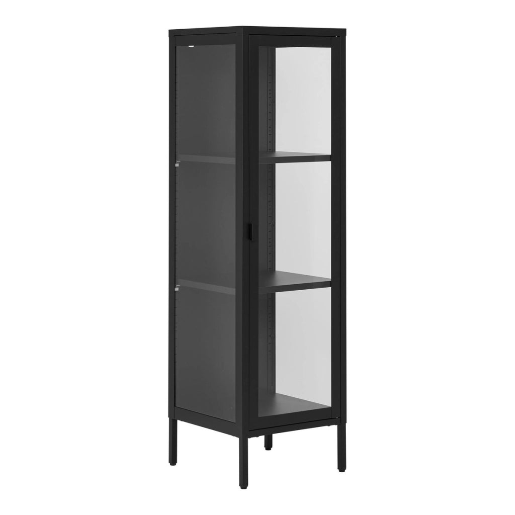 Vetrinetta Brisbane, Nero, Metallo, 35x40x140 cm