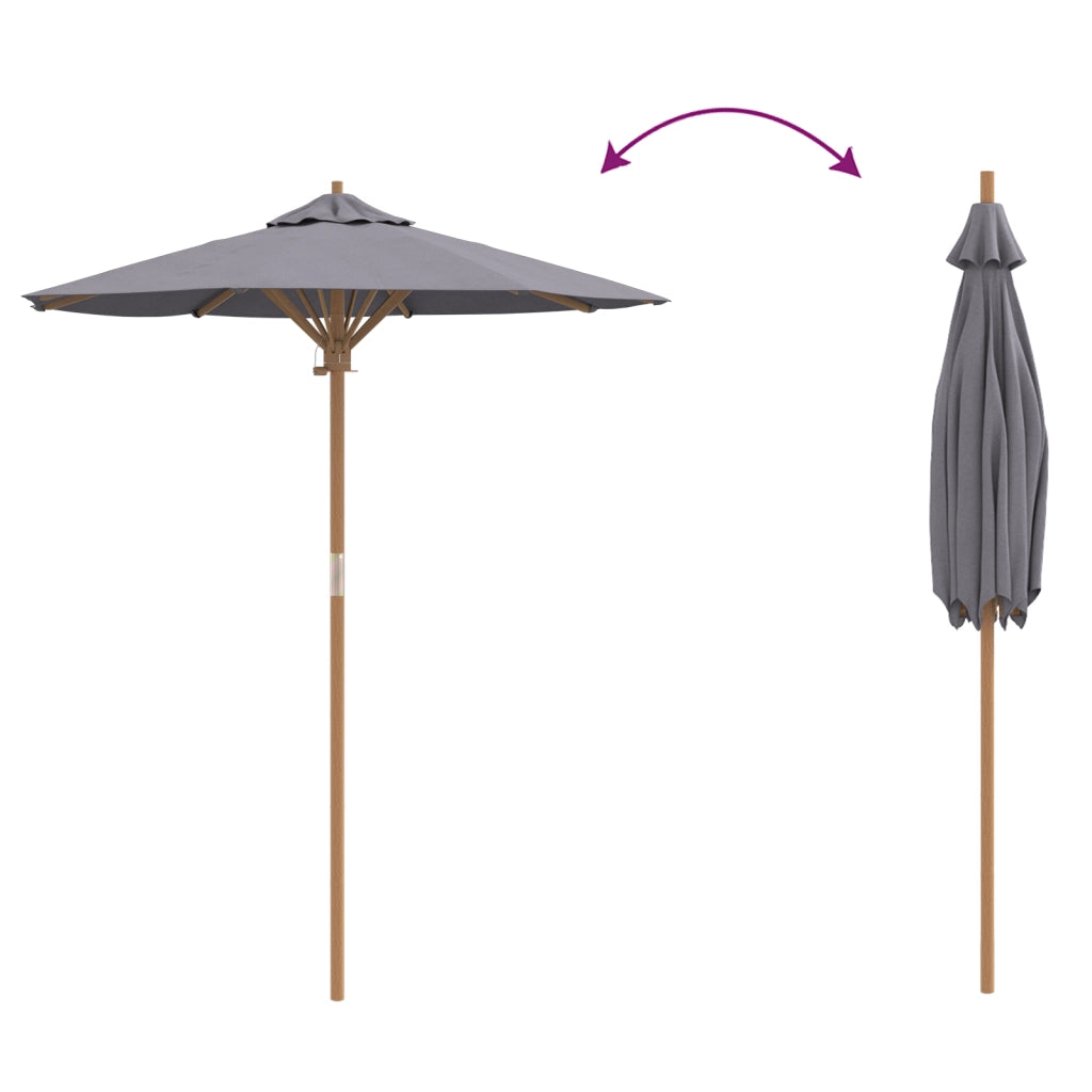 Ombrellone da Giardino Grigio Scuro 180x230 cm BambÃ¹