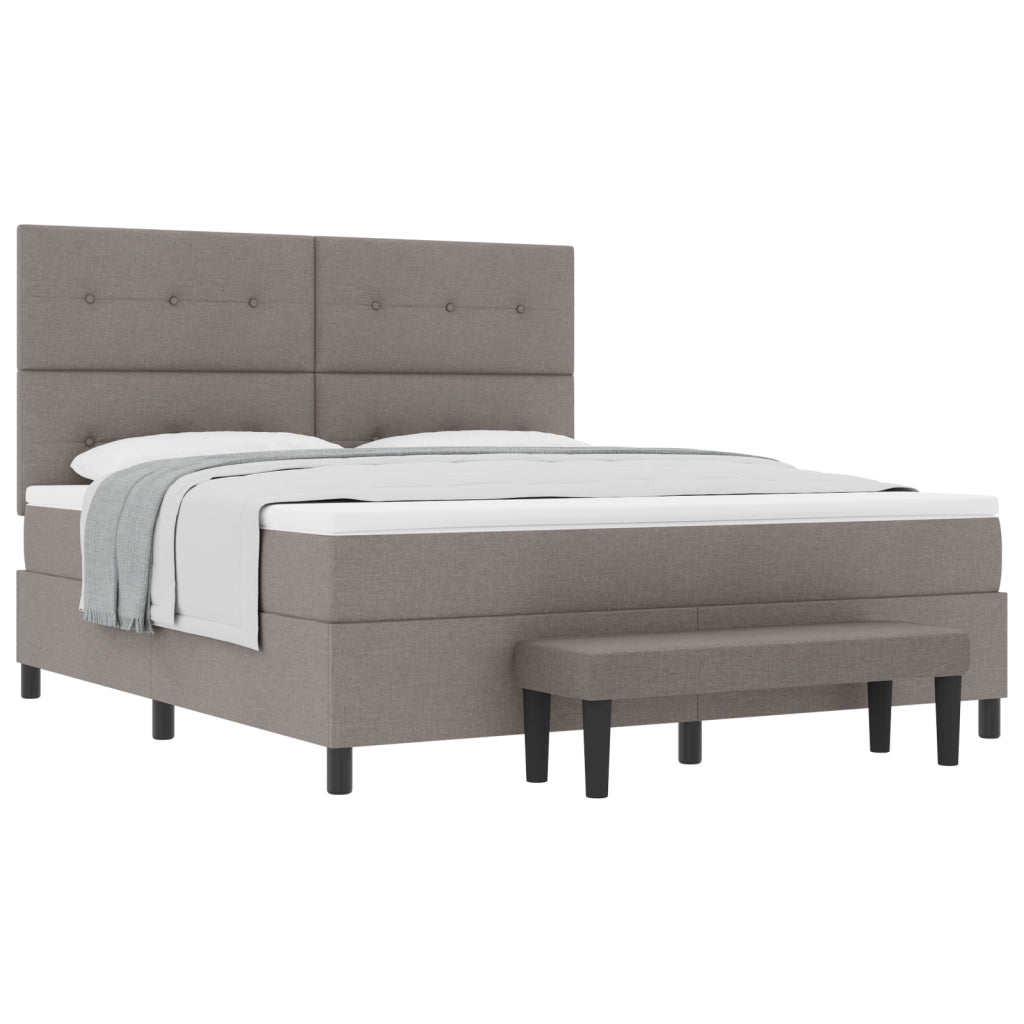 Letto con rete a molla e materasso taupe 180x200 cm tessuto