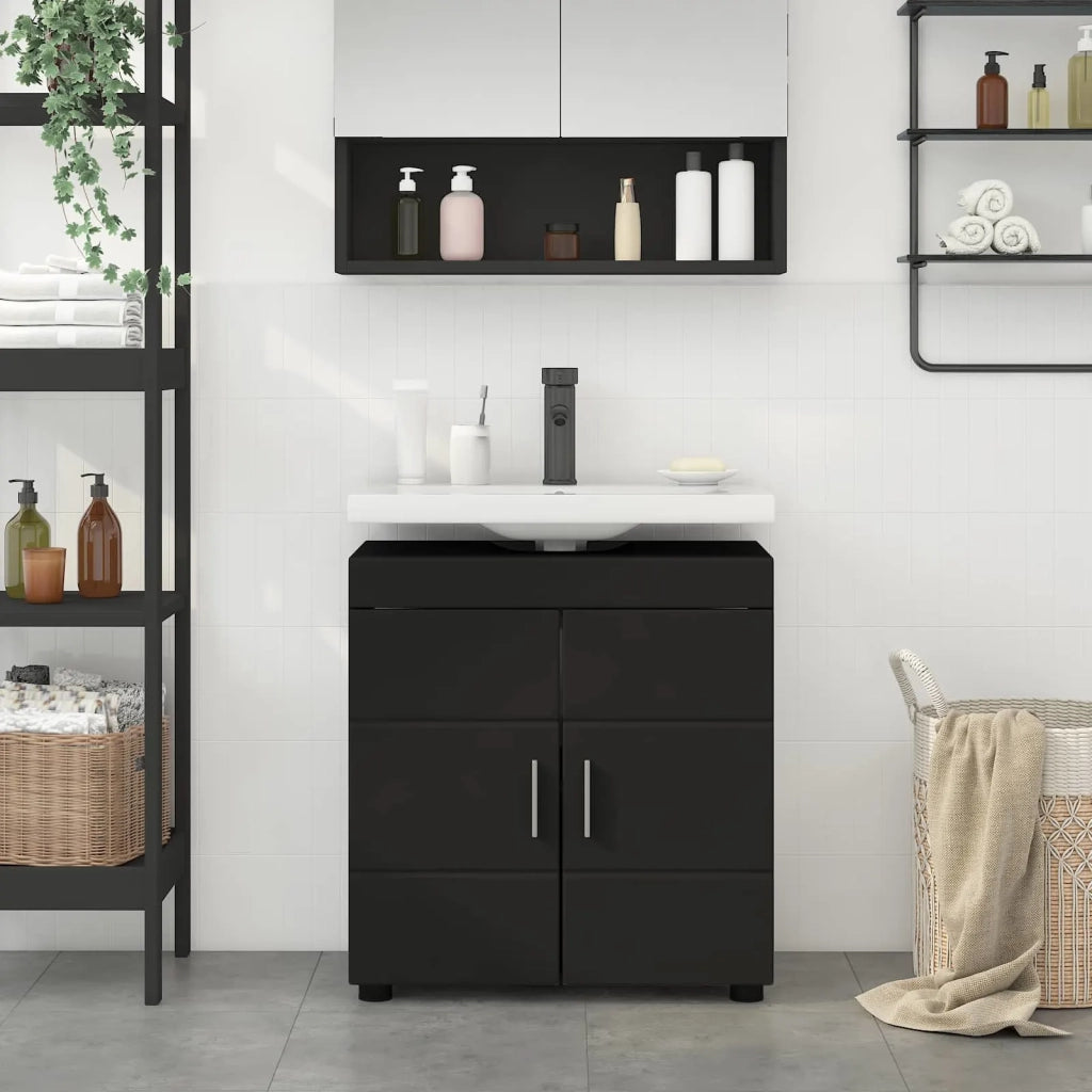 Set di Armadi da Bagno TULUM Nero 60 x 34 x 63 cm 880322