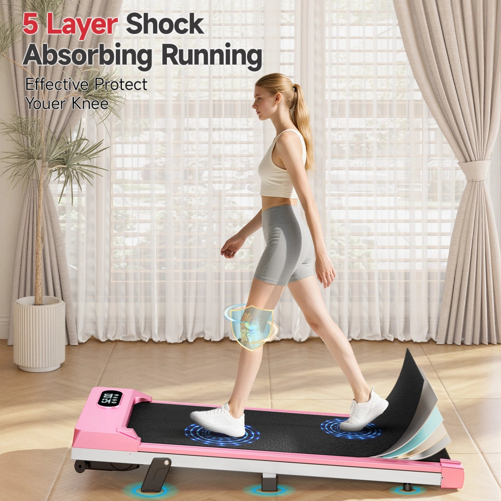 Tapis roulant 2 in 1, Tapis roulant portatile  con telecomando, 8 km/h, capacità di carico 120 kg, super silenzioso, display LED, 2,5 HP