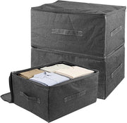 Set di 3 Organizzatori Opvollibili con Copertura - Panno di Velluto - Dimensioni 40 x 30 x 25 cm - Risparmio di Spazio - Scatole di Archiviazione