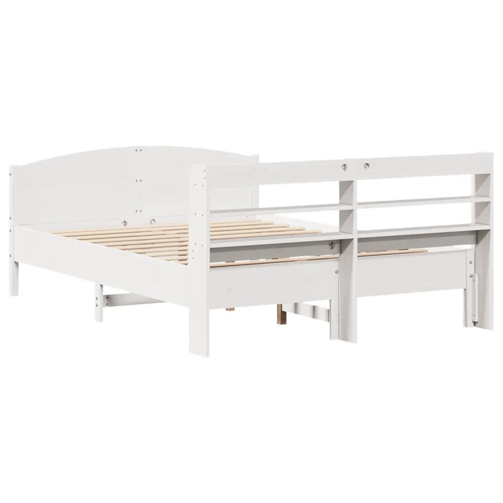 vidaXL Letto senza Materasso Bianco 135x190 cm Legno Massello di Pino