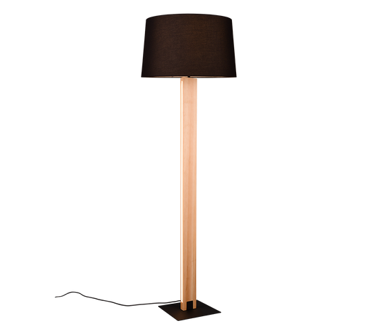 Piantana touch, metallo e legno, nero, H 150 cm, Rahul