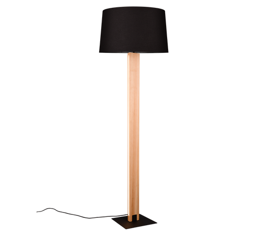 Piantana touch, metallo e legno, nero, H 150 cm, Rahul