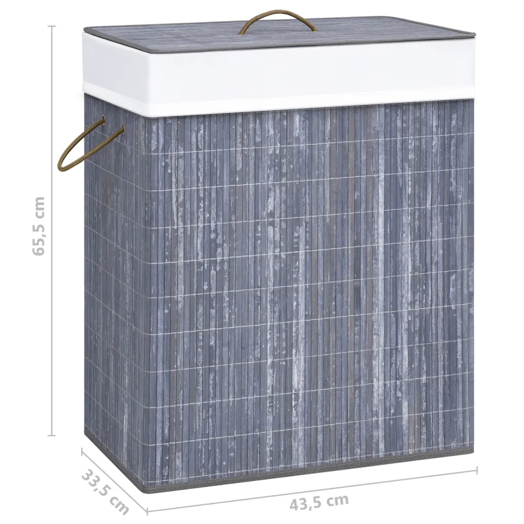 Cesto Portabiancheria in BambÃ¹ Grigio 83 L cod mxl 78171
