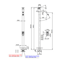 Miscelatore lavabo da terra con scarico click-clack con troppo pieno - serie Chrone