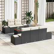Set Divano da Giardino con cuscino 6 pcs Nero polyrattan 3347894