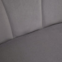 Divano 2 Posti con Gambe in Metallo 132x66x80 cm in Tessuto Vellutato Grigio