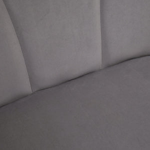 Divano 2 Posti con Gambe in Metallo 132x66x80 cm in Tessuto Vellutato Grigio