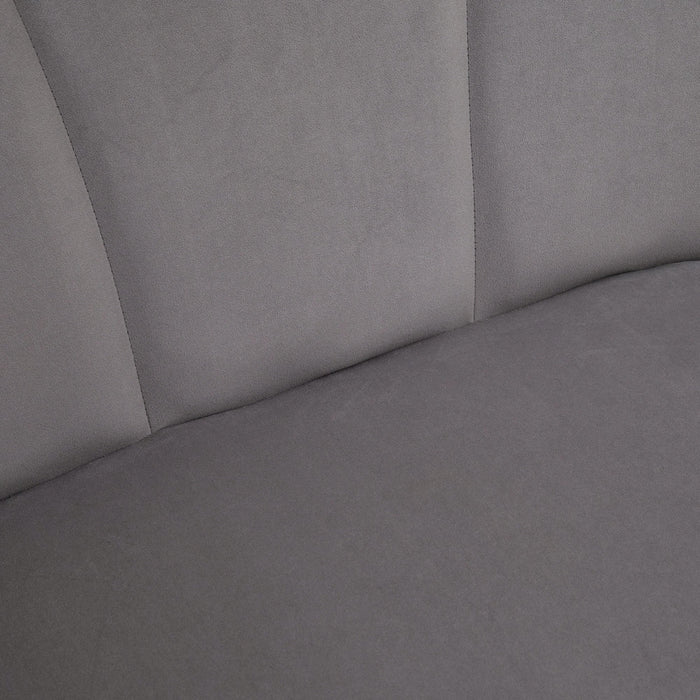 Divano 2 Posti con Gambe in Metallo 132x66x80 cm in Tessuto Vellutato Grigio