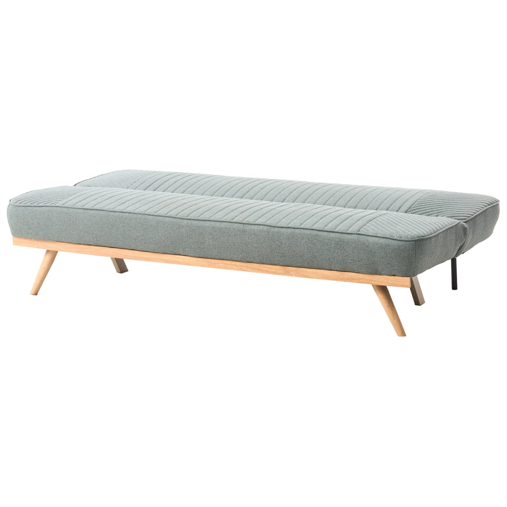Divano letto Verde Rivestimento in tessuto Gambe in metallo 2 posti Seduta con schienale imbottito Design moderno Senza braccioli