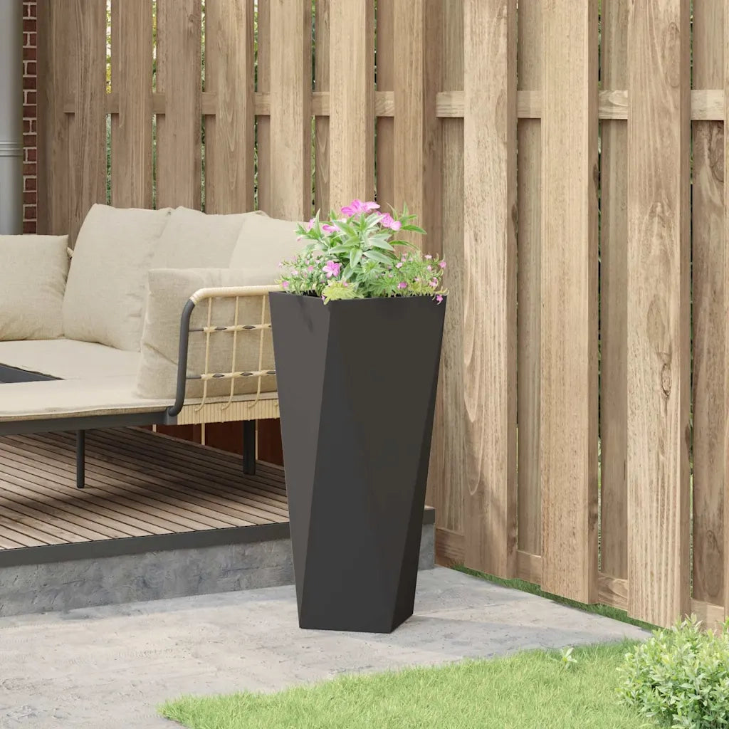 Fioriera | Cassetta per fiori | Vaso Nero 30 x 30 x 75 cm Acciaio