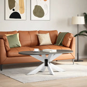 Gamba per tavolino da caffè a forma di ragno bianca 98x58x(42-43) cm in acciaio 4013109