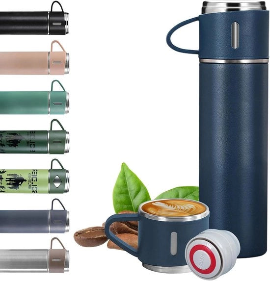 Flessa termica in acciaio inossidabile da 500 ml con manico e coperchio a beccuccio impermeabile - BPA libero - tazza da caffè flessa - 6-12 ore caldo e freddo - flessa termica