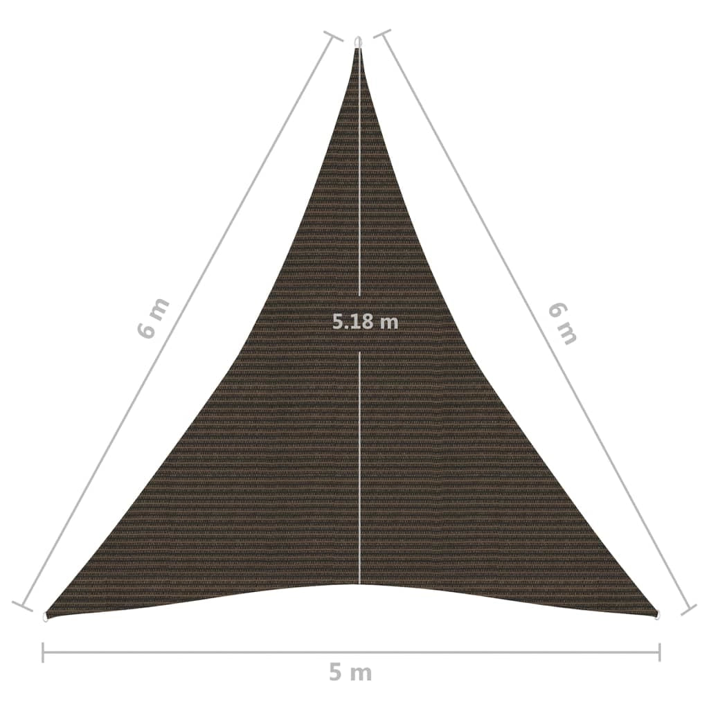 Vela ombreggiante/ombrellone 160 g/m² HDPE 5 x 6 x 6 m marrone 02_0009175