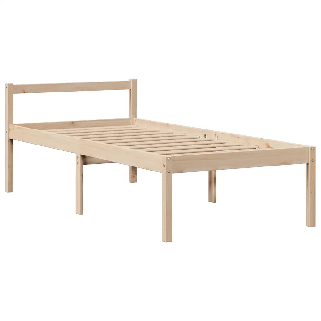 Letto Libreria senza Materasso 90x190 cm Legno Massello Pino 3322041